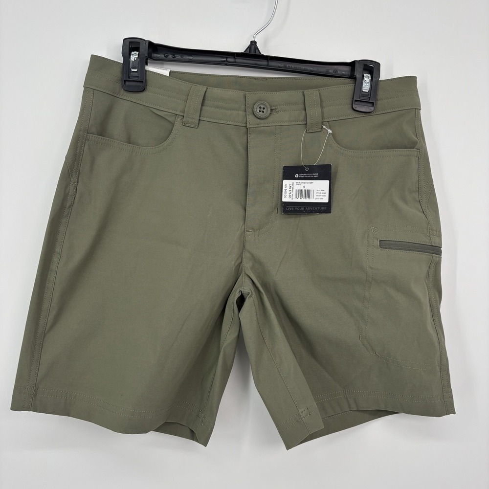 Eddie Bauer Rainier Shorts UPF 50+ Green Outdoor Hiking Womens Size 6